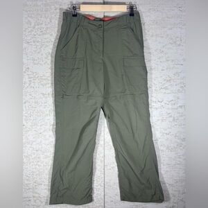 L.L. BEAN Women's Green Nylon Convertible Zip Pants/Shorts Size 10 Hiking Camp